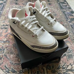Jordan 3 Retro PS White Cement Reimagined Sumit/Fire Red Black DM0966-100 Sz 2 Y